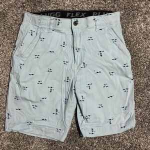 {Plugg} Sky Blue Patterned Shorts Mens size 32